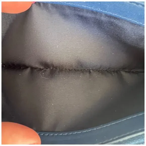 COACH Madison Blue Laser Cut Leather Accordion Zip-Around Wallet - Picture 9 of 12